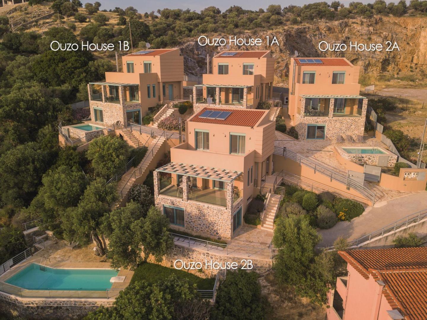 Ouzo Panoramic Houses 1, With Private Pool Plomari Buitenkant foto